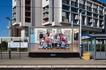 Steve McQueen Year 3 billboard at Finsbury Park station, London