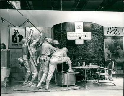 Installation view of Edwards Kienholz’s Portable War Memorial 1968 in the exhibition Pop Art, Hayward Gallery, London, 1969