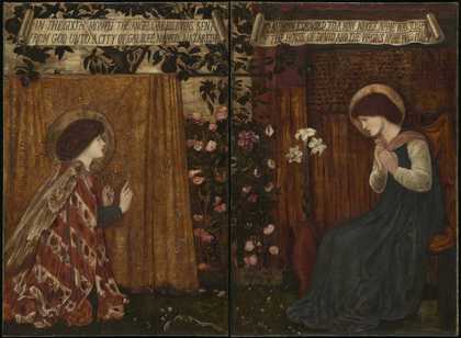 Fig.42 The left and right canvases of the first version of Edward Burne-Jones’s The Annunciation and the Adoration of the Magi 1861, placed next to one another © Tate