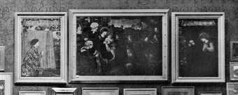 Fig.45 Photograph from the Burne-Jones Memorial exhibition of 1898, of the first version of Edward Burne-Jones’s The Annunciation and the Adoration of the Magi 1861 in its second frame Peter and Renate Nahum at the Leicester Galleries