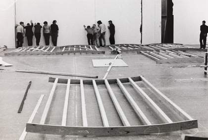 Installation view of the exhibition Larry Bell / Robert Irwin / Doug Wheeler, Tate Gallery, London, 1970