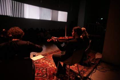 Tony Conrad, Fifty-One Years on the Infinite Plain 1972–2013, performance documentation, Live Arts Week II, Bologna 16 April 2013. Photo by Francesca Liccardi