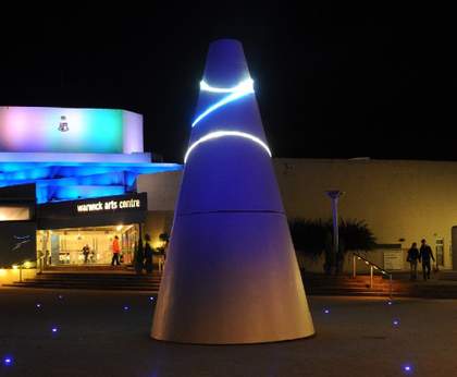 Liliane Lijn, White Koan 1972 installed outside the Warwick Arts Centre, Warwick