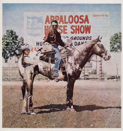 Cover of Photo-Realism: Paintings, Sculpture and Prints from the Ludwig Collection and Others, exhibition catalogue, Serpentine Gallery, London 1973, featuring Richard Mclean’s Rustler Charger 1971