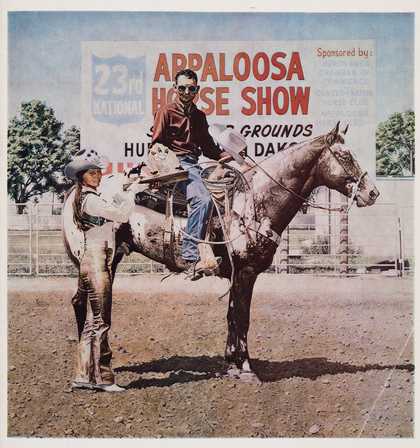 Cover of Photo-Realism: Paintings, Sculpture and Prints from the Ludwig Collection and Others, exhibition catalogue, Serpentine Gallery, London 1973, featuring Richard Mclean’s Rustler Charger 1971