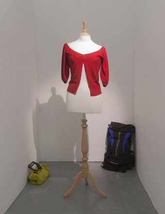 Installation view of the objects purchased from eBay by John Smith in the exhibition unusual Red cardigan at PEER Gallery, Londo
