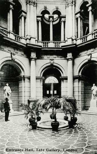 An early photo of the entrance hall to Tate Britain.