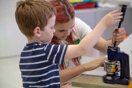 Badge-making workshop