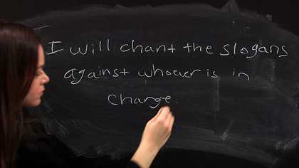 Still from 'Script: Citizen: 248 predictions about what I will do when democracy comes.' 9 Scripts from a Nation at War