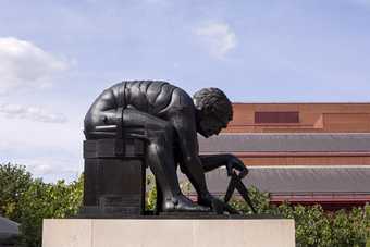 Eduardo Paolozzi's sculpture of Newton outside the British Library
