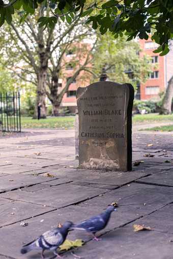 Grave stone close to the spot where William and Catherine Blake are buried, Bunhill Fields Burial Ground