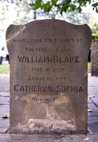 Grave stone close to the spot where William and Catherine Blake are buried, Bunhill Fields Burial Ground