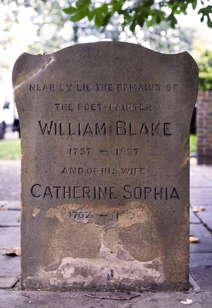Grave stone close to the spot where William and Catherine Blake are buried, Bunhill Fields Burial Ground