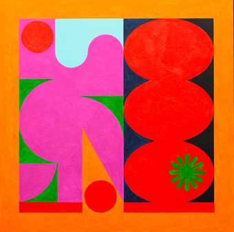 Brightly coloured image of bold shapes