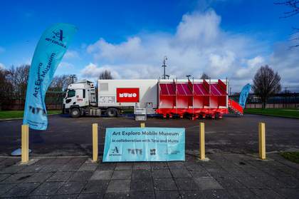 A photograph of the Art Explora Mobile Museum