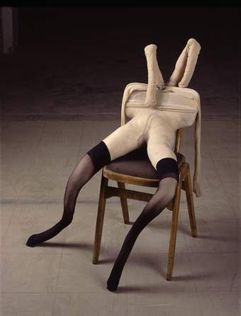 Seated Sarah Lucas sculpture