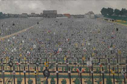 Félix Vallotton, Military Cemetery at Châlons-sur-Marne, 1917, oil paint on canvas, 54 x 84 cm - Collections La contemporaine
