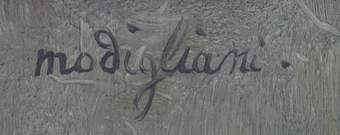 Detail of the artist’s signature, always with lowercase ‘m’, and loops for the ‘d’, ‘g’ and ‘l’, with a full stop at the end.