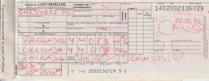 Official form filled in with red ballpoint pen