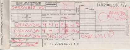 Official form filled in with red ballpoint pen