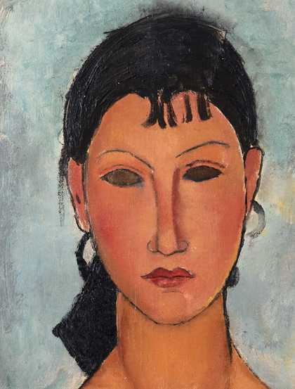Detail of the face and neck.