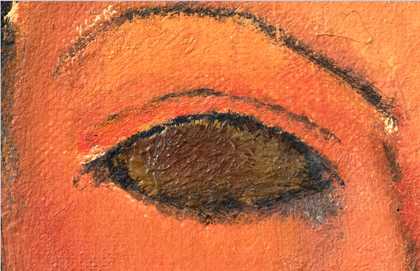 Very close-up detail image of the left eye.