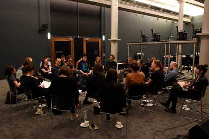 A group of people having a discussion