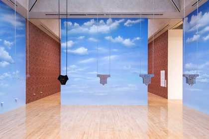 Photograph of Anthea Hamilton's artwork with metal underpants