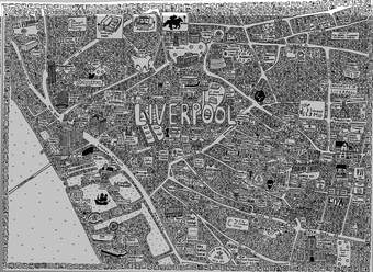 A doodle map of Liverpool
