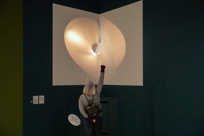 Look Group Welcome participant with an artwork by Naum Gabo