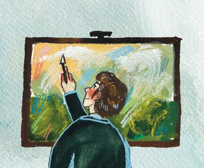 An illustration of John Constable painting