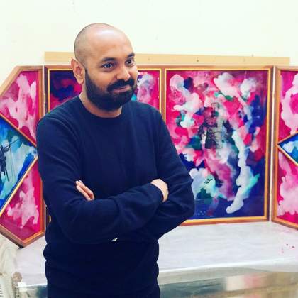 A photograph of artist Shiraz Bayjoo