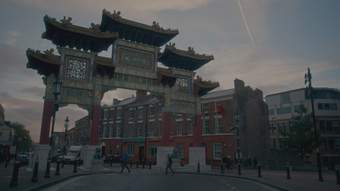 Liverpool's Chinatown arch and Nelson Street behind.