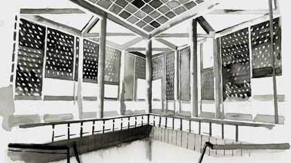 Thao Nguyen Phan Ink drawing for the animation part of First Rain, Brise Soleil 2021