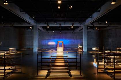 Artwork by Vivan Sundaram installed in The Tanks at Tate Modern