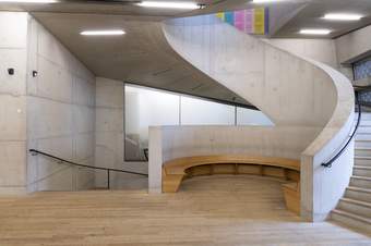 Curved concrete staircases