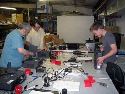 Adrian Fogarty and technicians