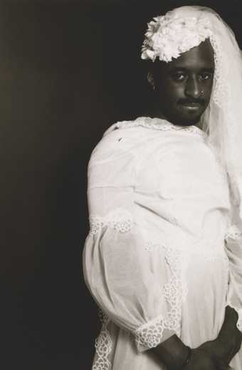 Ajamu Self-portrait in Wedding Dress 1 1993 Gelatin silver print on paper