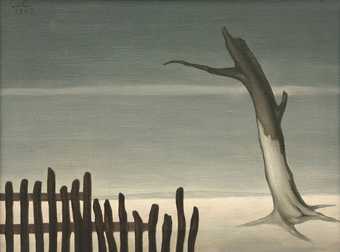 Albert Reuss, Fence and Tree, 1948, oil paint on canvas, 30.5 x 40.6 cm