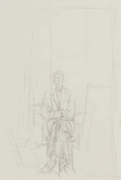 Image of Alberto Giacometti's pencil drawing of David Sainsbury seated on a chair