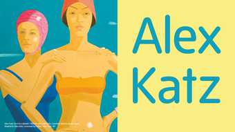 Exhibition banner for Alex Katz exhibition at Tate St Ives, showing two women in swimming costumes