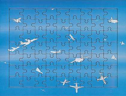 Alighiero Boetti Jigsaw from a series produced in 1994 for Austrian Airlines based on one of Boetti’s works, Cieli ad alta quota (High skies) 1993