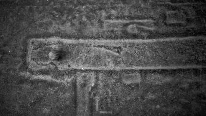 Video still taken from 028 Urban Songline (Alternative Instruction for Extraterrestrial Life for Playback of the Golden Records Aboard the Voyager spacecraft) | Latitude: 45.572021° N – 45.572787° N / Longitude: 8.055120° E – 8.056332° by Allard Van Hoorn