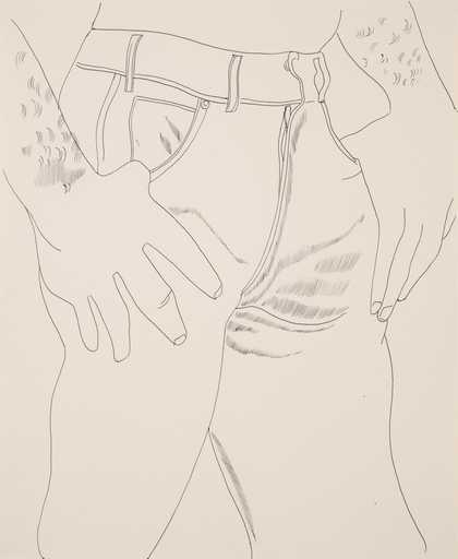 Andy Warhol, Male Torso, 1956, ink on paper, 42.5 x 34.5 cm