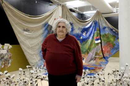 Anna Boghiguian in her exhibition The Loom of History at the New Museum, New York, 2018 - Courtesy New Museum, photo Chloe Foussianes