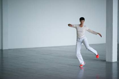 Anne Van Aerschot dancing in an empty room