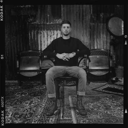 Black and white image of Anthony Anaxagorou