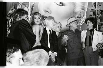 Anton Perich Jerry Hall Andy Warhol Debbie Harry Truman Capote and Paloma Picasso at the tenth anniversary of Interview magazine at Studio 54 1979
