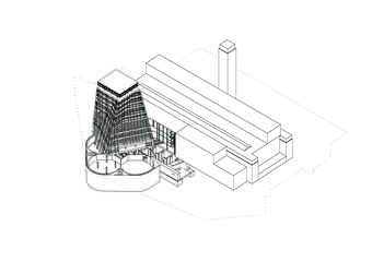 Architectural concept drawing showing the structure of the new building at Tate Modern