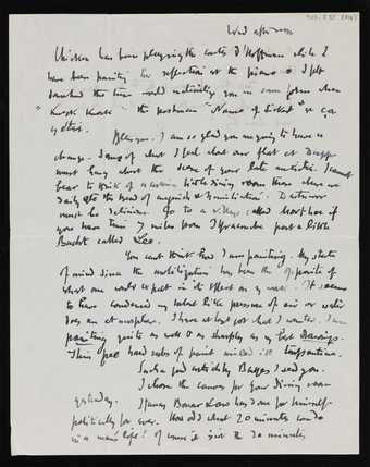 Letter from Walter Sickert to Nan Hudson page 2